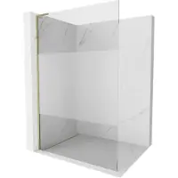 Mexen Kioto L paroi de douche à l'italienne 70 x 200 cm, transparent/opaque, or - 800-070-103-50-35
