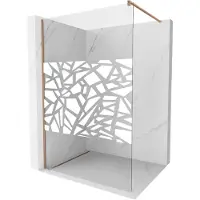 Mexen Kioto Paroi de douche à l'italienne 120 x 200 cm, motif blanc 8 mm, cuivre brossé - 800-120-101-65-85