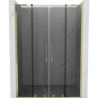 Mexen Velar L Duo 140 cm porte de douche graphite, profilé or