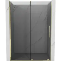 Mexen Porte de douche coulissante Velar 150 cm, graphite, or - 871-150-000-41-50