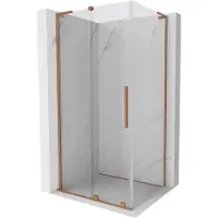 Mexen Velar L Cabine de douche Porte coulissante 120 x 110 cm, transparente, cuivre brossé - 871-120-110-03-65