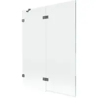 Mexen Lunar Badewannen-Faltwand, 2teilig, links 130 x 150 cm, transparent, Gun Metal - 897-130-100-95-00-L