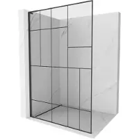 Mexen Kioto L paroi de douche de plain-pied 120 x 200 cm, motif noir, noir - 800-120-103-70-78