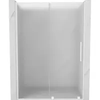 Mexen Porte de douche coulissante Velar 160 cm, givrée, blanche - 871-160-000-31-20