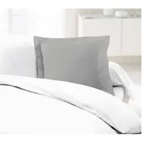 Lovely Home Lot De 2 Taies D'oreillers 100% Coton 63x63 Cm - Gris Clair