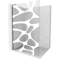 Mexen Kioto L Paroi de douche à l'italienne 90 x 200 cm, motif blanc, noir - 800-090-103-70-97