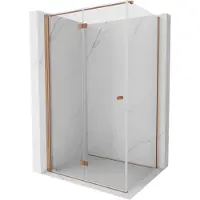 Mexen Mist-F T cabine de douche pliante gauche 90 x 110 cm, transparent, cuivre brossé - 8A6T-090-110-65-00-L