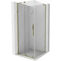 Mexen Velar L Duschkkabine schiebbar 90 x 90 cm, transparent, doré - 871-090-090-03-50