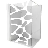 Mexen Kioto Paroi de douche à l'italienne 70 x 200 cm, motif blanc 8 mm, nickel brossé - 800-070-101-97-97