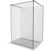 Mexen Kioto paroi de douche à poser 150 x 200 cm, noir motif 8 mm, noir - 800-150-002-70-70