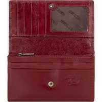 WITTCHEN Portefeuille pour femme en cuir lisse, grand format, rouge, cuir naturel rouge
