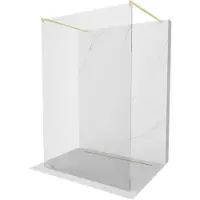 Mexen Kioto paroi de douche indépendante 155 x 200 cm, transparent 8 mm, or brossé - 800-155-002-55-00