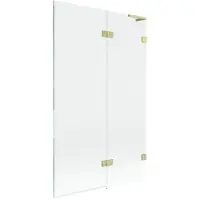 Mexen Lunar L Paroi de baignoire 2 ailes à droite 110 x 150 cm, transparent, or brossé - 897L-110-100-55-00-P