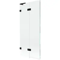 Mexen Lunar L Paroi pliante pour baignoire à 2 volets, gauche 80 x 150 cm, transparent, noir - 897L-080-100-70-00-L