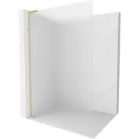 Mexen Kioto L paroi de douche Walk-in 100 x 200 cm, verre dépoli, laiton brossé - 800-100-103-55-30