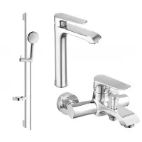 Mexen Pecos DS75 Mélangeur lavabo et baignoire avec accessoires, chrome (72713DS75-00)