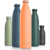 Lars Larsen Bouteille isotherme XL en acier inoxydable LARS NYSM (340 ml, 480 ml, 750 ml, 960 ml, 1500 ml) | Bouteille isotherme pour boissons chaudes et froides