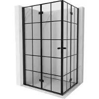 Mexen Mist-F Duo cabine de douche pliante 100 x 90 cm, grille noire, noir - 8A6-100L-090P-70-77