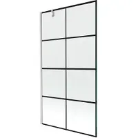 Mexen Next Paravent de baignoire, 1 aile, 100 x 150 cm, motif noir, nickel brossé - 895-100-000-00-77-97