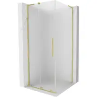 Mexen Velar L Cabine de douche coulissante 120 x 120 cm, Frost, or brossé - 871-120-120-33-55