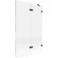 Mexen Lunar Paroi de douche à 2 panneaux, droite 110 x 150 cm, transparent, brossé gun gray - 897-110-100-66-00-P