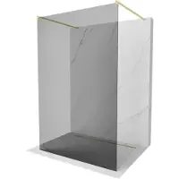 Mexen Kioto paroi de douche 100 x 200 cm, graphite 8 mm, or brossé - 800-100-002-55-40