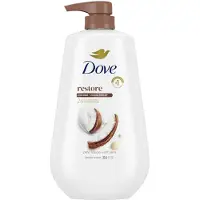 Dove Body Wash avec pompe Restaurer le beurre de noix de coco et de cacao pour la peau de lotion 24h / 24 nettoyant de peau hydratante sans sulfa