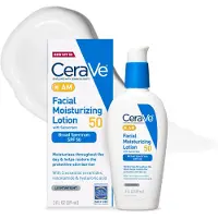 CeraVe Am Facial Hydrating Lotion SPF 50 | Hydratant pour le visage avec acide hyaluronique SPF niacinamide et ceramides | Non-grasse | Melange p