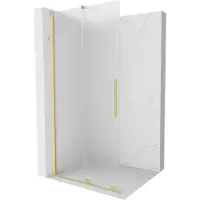 Mexen Velar paroi de douche coulissante Walk-in 70 x 200 cm, verre de lait 8 mm, or brossé - 871-070-000-33-55