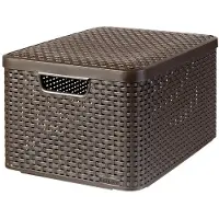 Curver STYLE L panier avec couvercle brun foncé