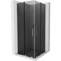 Mexen Velar L Duo cabine de douche coulissante 100 x 100 cm, graphite, chrome - 871-100-100-02-43-01