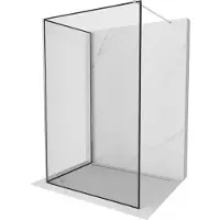 Mexen Kioto Walk-in-Duschwand 140 x 110 cm, schwarzes Muster, Chrom - 800-140-212-01-70-110