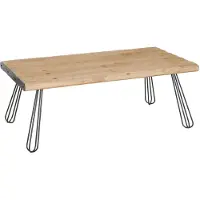 MCW Table basse -L73, Table de salon, bois massif industriel certifié MVG 120x60cm, naturel