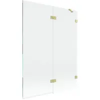 Mexen Lunar Paroi de douche à 2 volets, droite 130 x 150 cm, transparent, or brossé - 897-130-100-55-00-P
