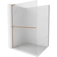 Mexen Kioto+ L paroi de douche avec étagère Walk-in 100 x 200 cm, bronze brossé - 800-100-123-65-09