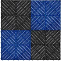 MonsterShop Carrelage de Sol 90 Noir & 30 Gris Ventilée Modulaire Garage Unique 3,2 x 6 M
