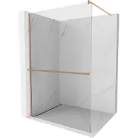Mexen Kioto+ paroi de douche Walk-in 110 x 200 cm, transparente, en cuivre brossé - 800-110-121-65-00