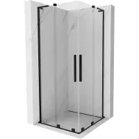 Mexen Velar L Duo cabine de douche coulissante 100 x 100 cm, transparent, noir - 871-100-100-02-03-70