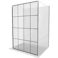 Mexen Kioto paroi de douche à poser 150 x 200 cm, motif noir 8 mm, blanc - 800-150-002-20-77