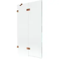 Mexen Lunar paroi de douche 2 feuilles à gauche 100 x 150 cm, transparent, or rose - 897-100-100-60-00-L
