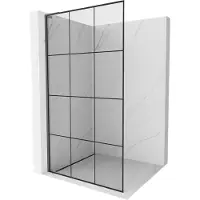 Mexen Kioto L paroi de douche Walk-in 110 x 200 cm, motif noir, gris gun brossé - 800-110-103-66-77
