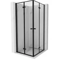 Mexen Mist-F Duo Cabine de douche pliante 120 x 120 cm, cadre noir, noir - 8A6-120L-120P-70-70
