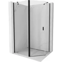 Mexen Cabine de douche asymétrique pentagonale Mist 100 x 90 cm, transparente, noire - 8A8-100-090-70-00