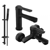 Mexen Saber DB72 Mélangeur lavabo et baignoire avec accessoires, noir (72103DB72-70)