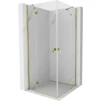 Mexen Mist H Duo cabine de douche pivotante 110 x 110 cm, transparent, or - 8A5-110L-110P-50-00