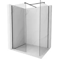 Mexen Kioto paroi de douche à l'italienne 110 x 80 cm, transparent, noir - 800-110-202-70-00-080