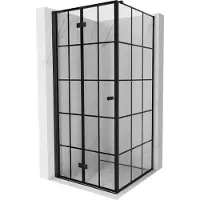 Mexen Mist-F T cabine de douche pliante gauche 75 x 75 cm, grille noire, noire - 8A6T-075-075-70-77-L