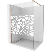 Mexen Kioto Paroi de douche à l'italienne 70 x 200 cm, motif blanc 8 mm, cuivre brossé - 800-070-101-65-85
