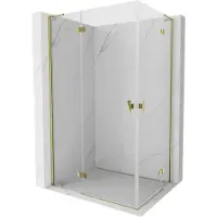 Mexen Mist-H L Duo cabine de douche à charnière 105 x 100 cm, transparent, dorée - 8A5L-105L-100P-50-00