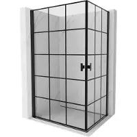 Mexen Mist-B Duo cabine de douche pivotante 70 x 90 cm, grille noire, noir - 8A2-070L-090P-70-77